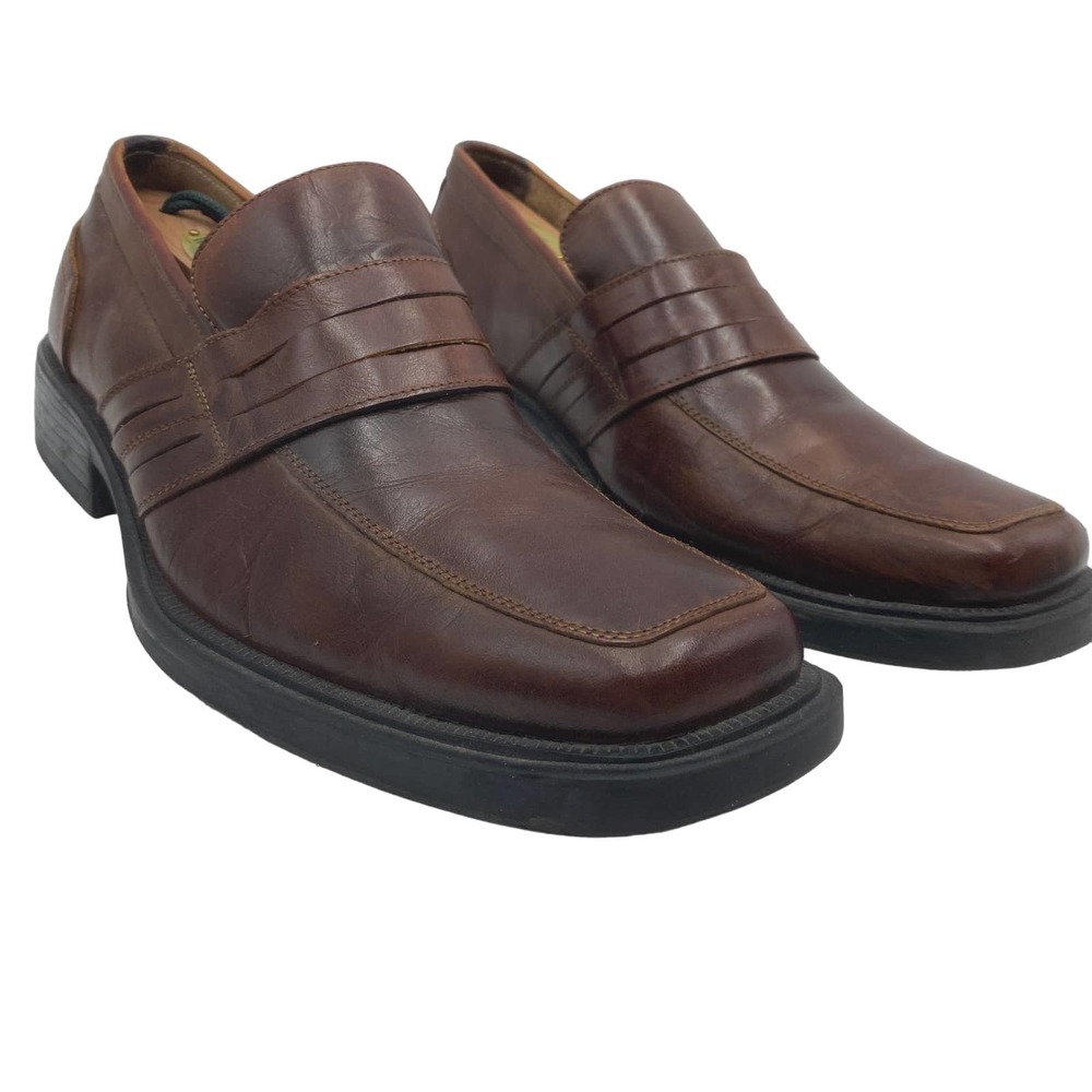 Bed Stu Loafers Men's 9.5 Brown Square Toe Slip On Strap Detail